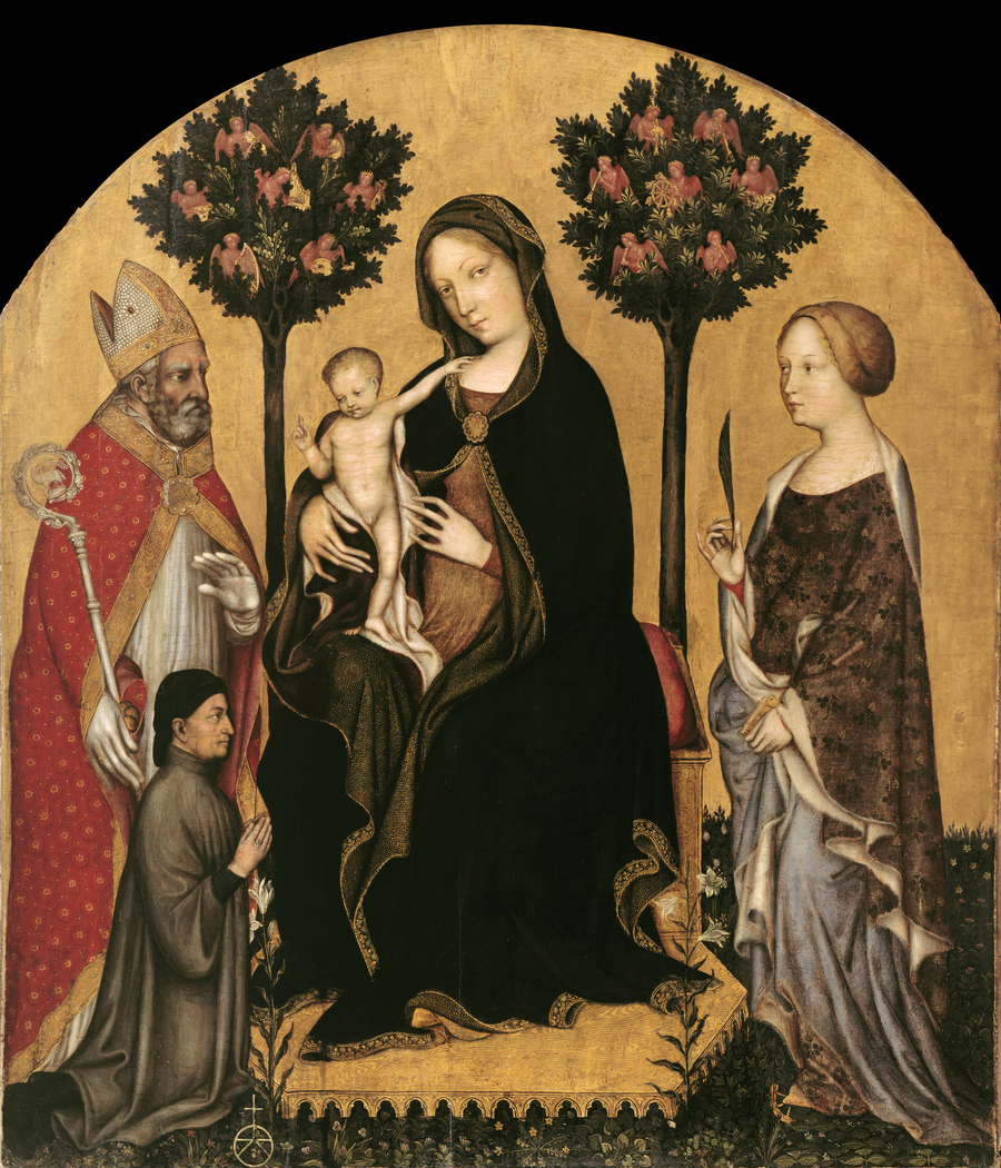 Madonna with Child and St Catherine, St Nicolas and Donor