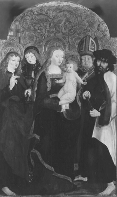 Maria mit dem Kinde und den hll. Johannes Ev., Georg, Ulrich und Jakobus d. Ä. by Anonymous