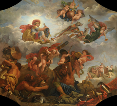 Mars on his chariot pulled by wolves by Claude Audran the Younger