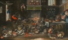Mokeys in the Kitchen by Frans Francken the Younger
