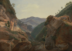 Mountain Landscape with Road to Naples by Jean-Charles-Joseph Rémond