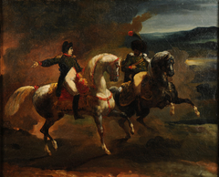 Napoléon donnant un ordre à un officier supérieur des Guides by Théodore Géricault