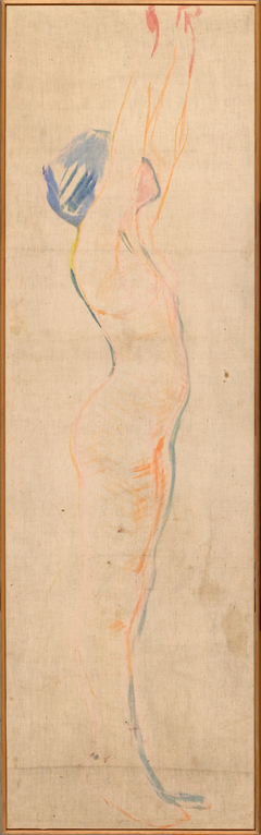 Nude Woman Stretching her Arms in the Air