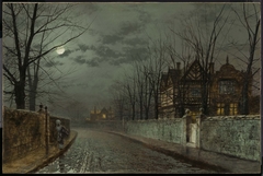Old English House by Moonlight by John Atkinson Grimshaw