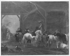 Pferde im Stall by August Querfurt