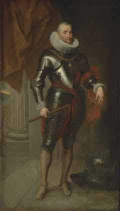 Portrait of a Ambrogio Spinola at full-length, in armour, wearing the Order of the Golden Fleece, holding a baton by Unknown Artist