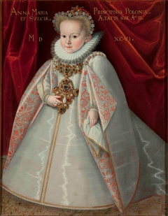 Portrait of Anna Maria Vasa (1593–1600), daughter of King Sigismund III of Poland. by Martin Kober