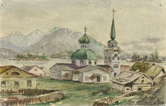 Rear View of Greek Church, Sitka, 1888 by Theodore J Richardson