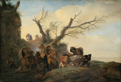 Robbers attacking Travellers by Philips Wouwerman