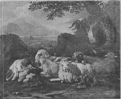 Ruhende Schafherde by Franz Joachim Beich