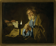 Saint Peter in prayer by Matthias Stom