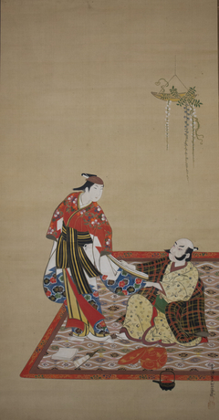 Samurai and Wakashu (Bushi to wakashu) by Miyagawa Isshō