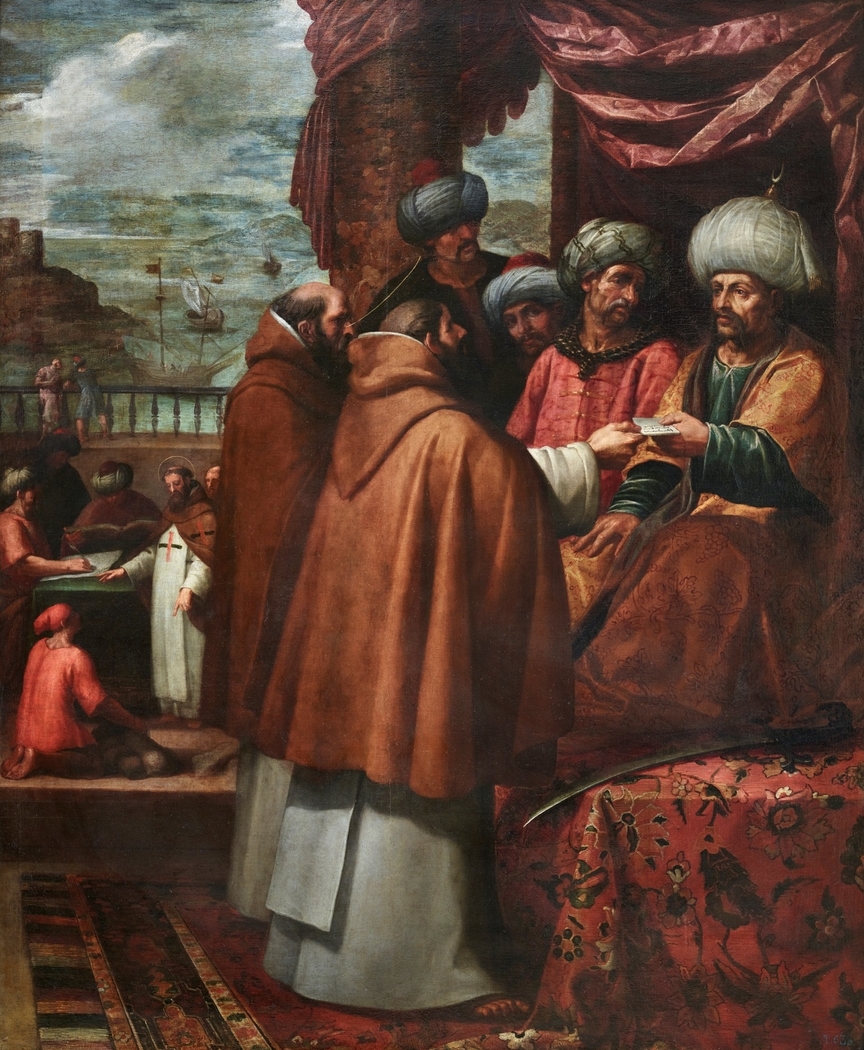 San Juan de Mata entrega las cartas del Papa al rey de Marruecos en la primera redención