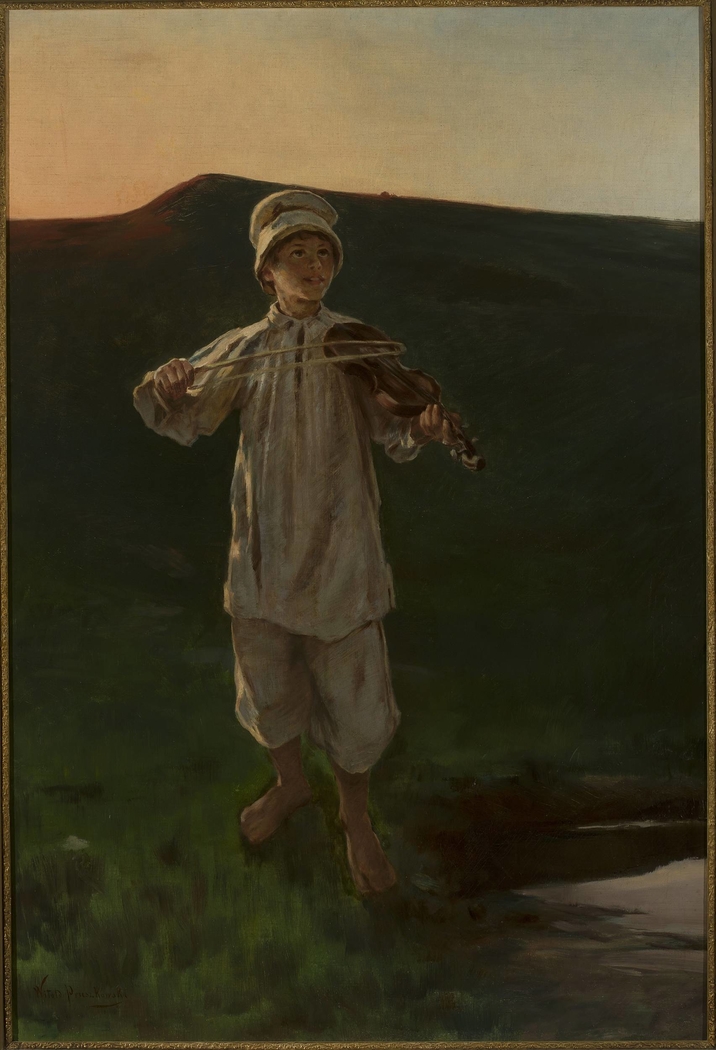 Shepherd boy playing the fiddle