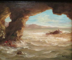 Shipwreck on the coast by Eugène Delacroix