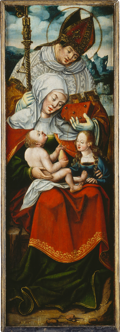 St Anne, the Virgin and Child with a Bishop Saint left wing of an altarpiece by Anton Woensam