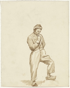 Staande man in gedachten verzonken by Pieter van Loon