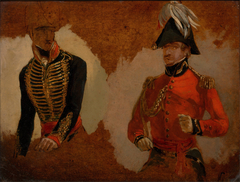 Studies of Royal Horse Artillery Uniform, and of an A.D.C. to the Commander-in-Chief: a study for 'The Battle of Waterloo' by George Jones