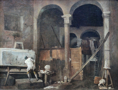 The Artist's Studio by Hubert Robert