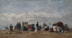 The Beach at Trouville by Eugène Boudin
