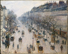 The Boulevard Montmartre on a Winter Morning by Camille Pissarro