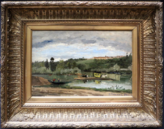 The Ferry at La Varenne-Saint-Hilaire by Camille Pissarro