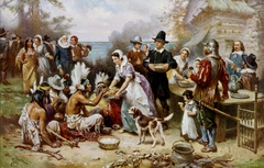 The First Thanksgiving, 1621 by Jean Leon Gerome Ferris