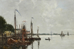 The Quay at Antwerp, Belgium by Eugène Louis Boudin