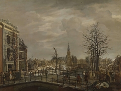 The Rapenburg in Leiden by Carel Lodewijk Hansen