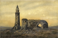The Ruins of the Khan's Tomb and the Small Minaret in Bulgaria by Ivan Shishkin
