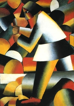 The Woodcutter (recto) / Peasant Women in Church (verso) by Kazimir Malevich