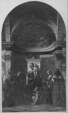 Thronende Madonna mit musizierendem Engel und Heiligen (nach Giovanni Bellini) (Pala di S. Zaccaria)