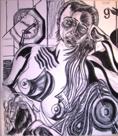 Timekeeper's Paradox a; 36in X 30in; Charcoal on Paper; 2007; Steve Hendrickson by Steve Hendrickson
