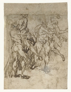 Twee studies voor Hercules en Antaeus by Lambert Lombard