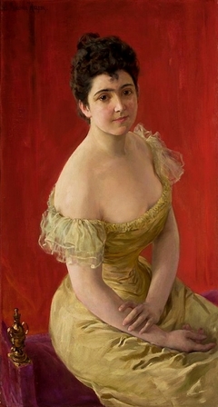 Portrait of a Lady by Józef Męcina-Krzesz