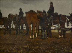 Veldartillerie (paarden en soldaten) by George Hendrik Breitner