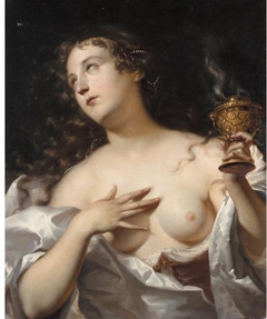 Vestal virgin with burning incense by Willem Doudijns