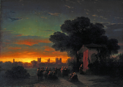 View in Crimea at sunset by Ivan Ayvazovsky