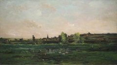 Village on the Seine near Vernon by Charles-François Daubigny