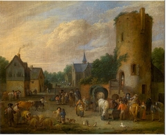 Village Scene by Pieter Bout