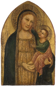 Virgin and Child; Christ Blessing (pinnacle trefoil) by Unidentified Artist