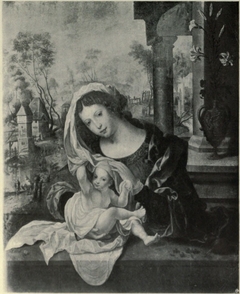 Virgin and child in the veil
