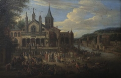 Vor dem Kloster by Adriaen Frans Boudewyns