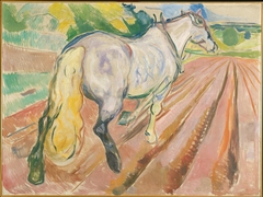 White Horse Seen from the Rear by Edvard Munch
