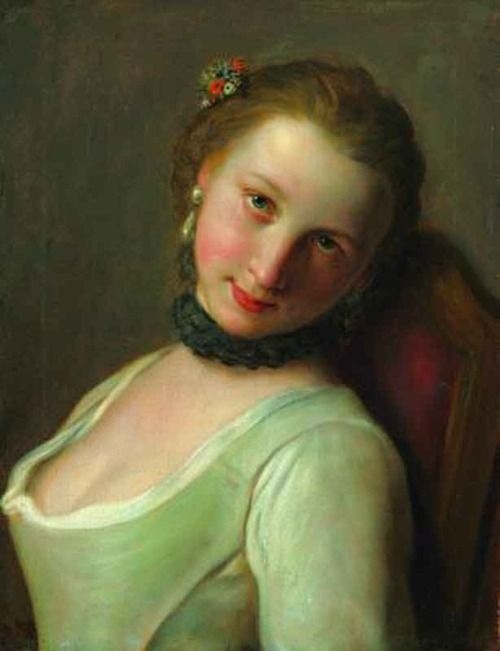 Young Woman with Black Collar and Flowers in her Hair, Known as "The Frivolous Girl"