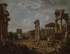 A Capriccio of the Roman Forum by Giovanni Paolo Panini