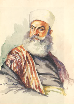 A Druze Sheikh from the Mala'eb Family of Bayssour by Moustafa Farroukh