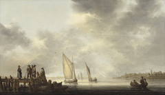 A Pier Overlooking Dordrecht by Aelbert Cuyp