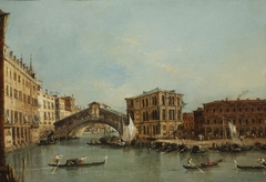 A View on the Grand Canal with the Rialto Bridge by Francesco Guardi