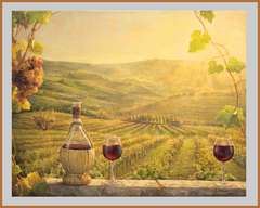 A vineyard at sunset by Helene Beland
